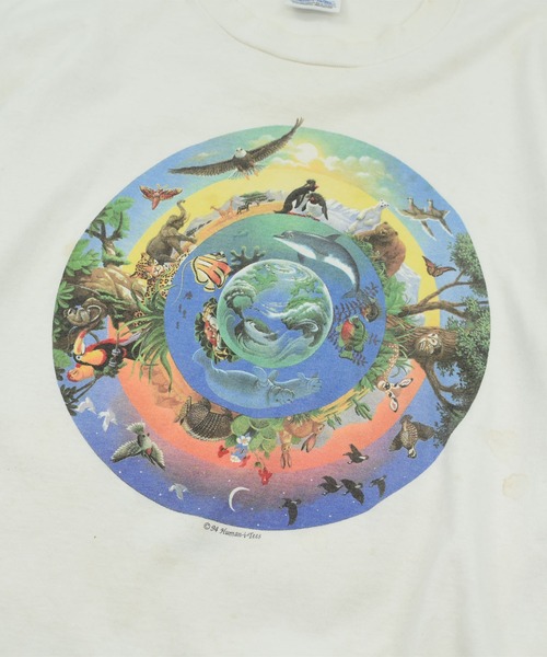 LABORATORY R(ラボラトリーアール)の「【ヴィンテージ古着】Human-i-Tees アニマルプリントTシャツ(Tシャツ/カットソー・メンズ・ホワイト・X-LARGE)」の14枚目の写真