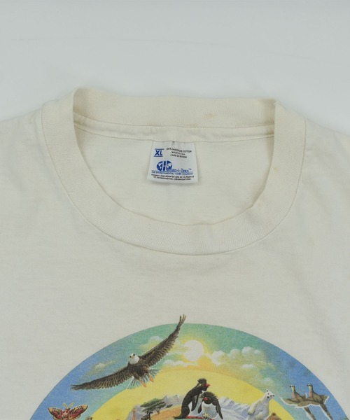 LABORATORY R(ラボラトリーアール)の「【ヴィンテージ古着】Human-i-Tees アニマルプリントTシャツ(Tシャツ/カットソー・メンズ・ホワイト・X-LARGE)」の16枚目の写真