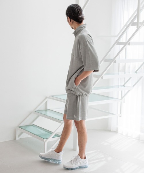 HEREIAM（ヘレイアム）の「【HEREIAM MEN】吸水速乾＆UV/DRYMIXハーフジッププルオーバー（Tシャツ/カットソー・メンズ・ダークブラウン/グレー/ブラック・MEDIUM/LARGE）」の5枚目の写真