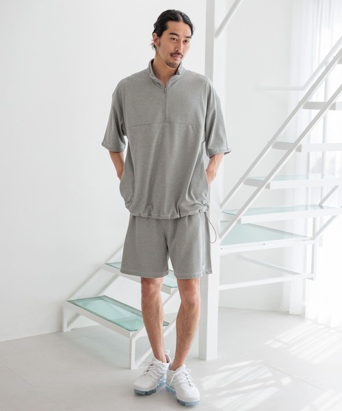 HEREIAM（ヘレイアム）の「【HEREIAM MEN】吸水速乾＆UV/DRYMIXハーフジッププルオーバー（Tシャツ/カットソー・メンズ・ダークブラウン/グレー/ブラック・MEDIUM/LARGE）」の6枚目の写真