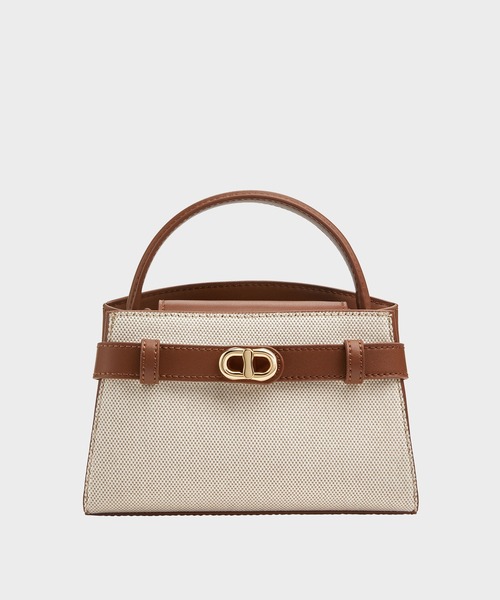 CHARLES & KEITH(チャールズ & キース)の「Aubrielle オブリエル キャンバスツートーントップハンドルバッグ(ハンドバッグ・レディース・アッシュ・S)」の10枚目の写真