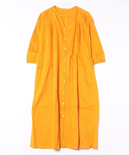 Q(キュー)の「キャンブリックボイルギャザーワンピ(ワンピース・レディース・アイボリー/オレンジ/ブラック・MEDIUM)」の8枚目の写真