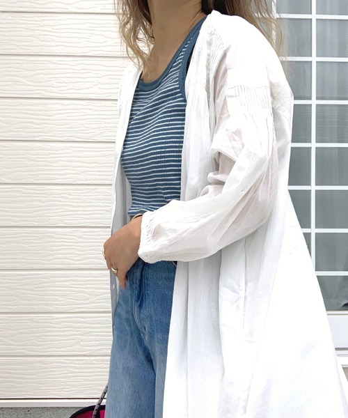 Q(キュー)の「キャンブリックボイルギャザーワンピ(ワンピース・レディース・アイボリー/オレンジ/ブラック・MEDIUM)」の18枚目の写真