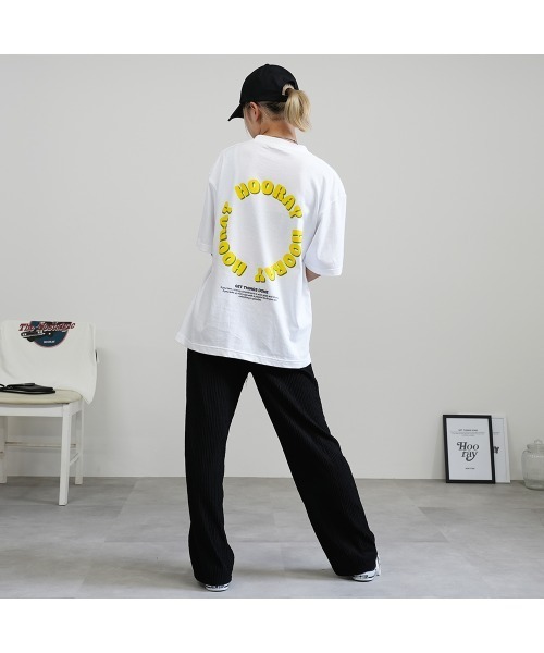 BASIS(ベイシス)の「バックサークルロゴ ビッグシルエット ユニセックス Tシャツ(Tシャツ/カットソー・レディース・ホワイト×イエロー/ホワイト×ピンク/ホワイト×グリーン・MEDIUM/LARGE)」の13枚目の写真