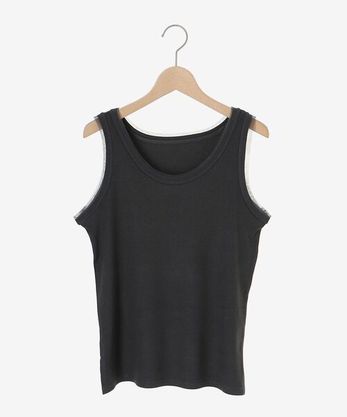 le.coeur blanc（ルクールブラン）の「ラメテレコタンクトップ（タンクトップ・レディース・ダークグレー/オフホワイト/グレー・38）」の9枚目の写真