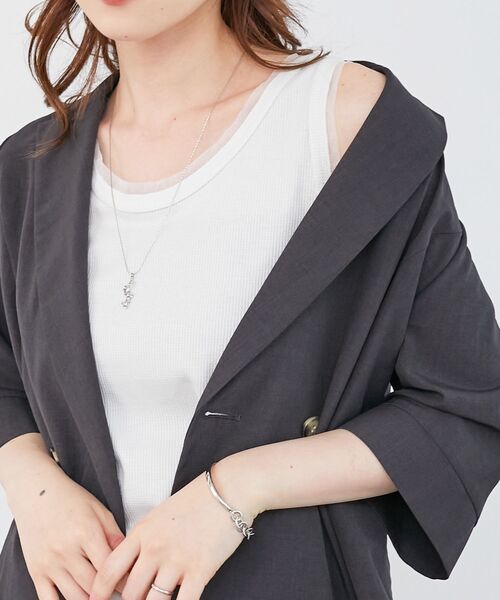 le.coeur blanc（ルクールブラン）の「ラメテレコタンクトップ（タンクトップ・レディース・ダークグレー/オフホワイト/グレー・38）」の19枚目の写真