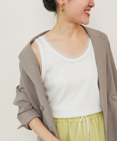 le.coeur blanc（ルクールブラン）の「ラメテレコタンクトップ（タンクトップ・レディース・ダークグレー/オフホワイト/グレー・38）」の20枚目の写真