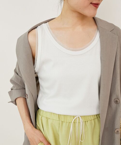 le.coeur blanc（ルクールブラン）の「ラメテレコタンクトップ（タンクトップ・レディース・ダークグレー/オフホワイト/グレー・38）」の21枚目の写真