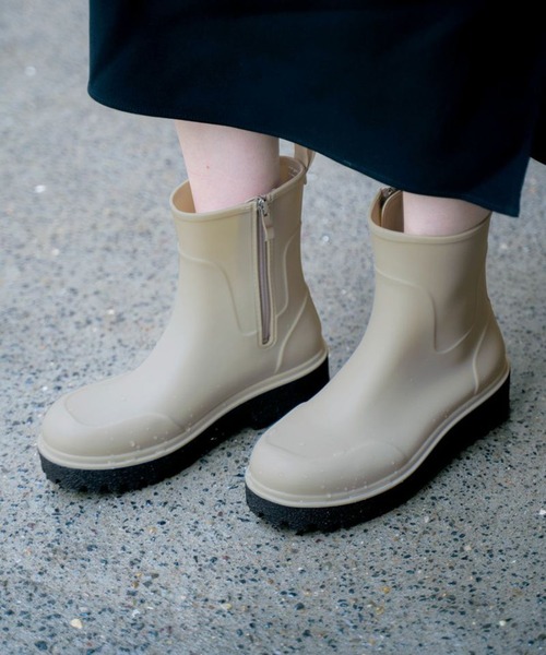 Wpc.（ダブリュピーシー）の「【Wpc.】トラックソールレインブーツ（レインシューズ・レディース・ブラック/オフホワイト・M/L）」の7枚目の写真
