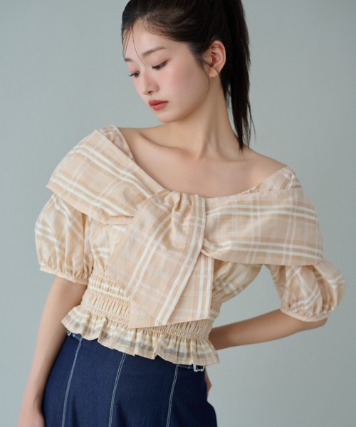 JILL by JILL STUART（ジルバイジルスチュアート）の「◇ビッグリボンブラウス（シャツ/ブラウス・レディース・ホワイト/ベージュ/ブラック・FREE）」の6枚目の写真