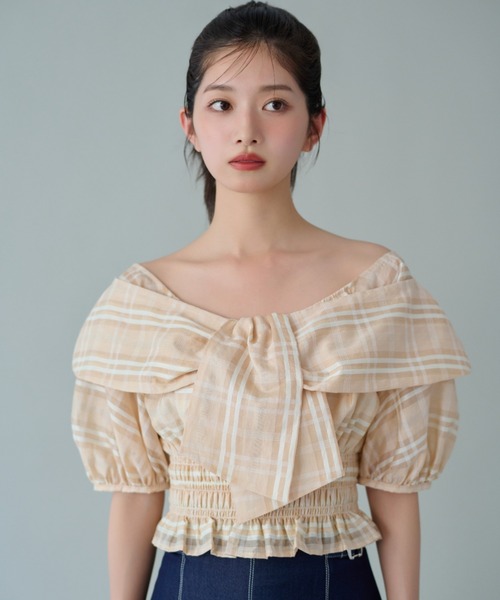 JILL by JILL STUART（ジルバイジルスチュアート）の「◇ビッグリボンブラウス（シャツ/ブラウス・レディース・ホワイト/ベージュ/ブラック・FREE）」の5枚目の写真