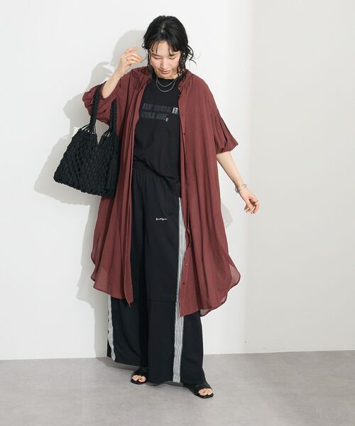 CRAFT STANDARD BOUTIQUE（クラフトスタンダードブティック）の「ヴィンテージボイル袖シャーリングワンピース（シャツワンピース・レディース・ブラック/ブラウン/イエロー・FREE）」の16枚目の写真