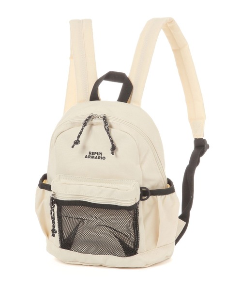 repipi armario(レピピ アルマリオ)の「メッシュポケットミニリュック(バックパック/リュック・キッズ・アイボリー/ブラック/ブルー・FREE)」の2枚目の写真