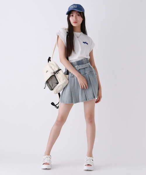 repipi armario(レピピ アルマリオ)の「メッシュポケットミニリュック(バックパック/リュック・キッズ・アイボリー/ブラック/ブルー・FREE)」の4枚目の写真