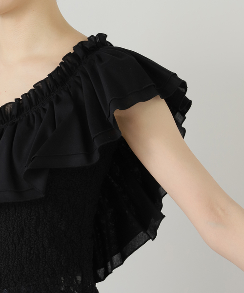 FUMIE TANAKA（フミエタナカ）の「【FUMIE TANAKA(フミエタナカ)】big frill lace cami：ブラウス（シャツ/ブラウス・レディース・ブラック・2）」の8枚目の写真