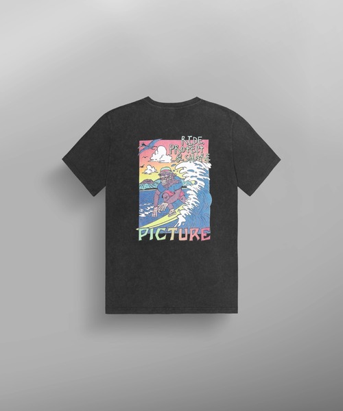PICTURE ORGANIC CLOTHING(ピクチャーオーガニッククロージング)の「【PICTURE/ピクチャー】TSUNAMI TEE 24SS/半袖バックプリントTシャツ(Tシャツ/カットソー・メンズ・ブラック・X-LARGE/LARGE/MEDIUM)」の4枚目の写真
