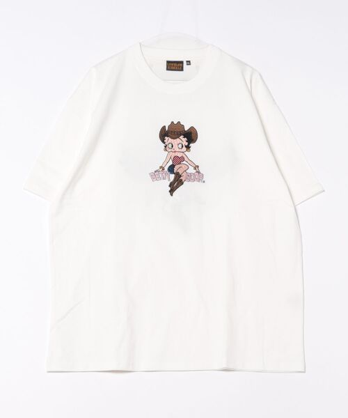 BETTY BOOP（ベティ・ブープ）の「LOWBLOW KNUCKLE / ローブローナックル / BETTY BOOP / ブランコに乗った天使のBETTY Tシャツ (M2)（Tシャツ/カットソー・メンズ・ホワイト/ピンク/ブラック・M/L/XL/XXL）」の9枚目の写真