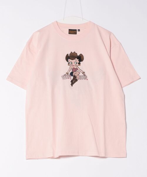BETTY BOOP（ベティ・ブープ）の「LOWBLOW KNUCKLE / ローブローナックル / BETTY BOOP / ブランコに乗った天使のBETTY Tシャツ (M2)（Tシャツ/カットソー・メンズ・ホワイト/ピンク/ブラック・M/L/XL/XXL）」の7枚目の写真
