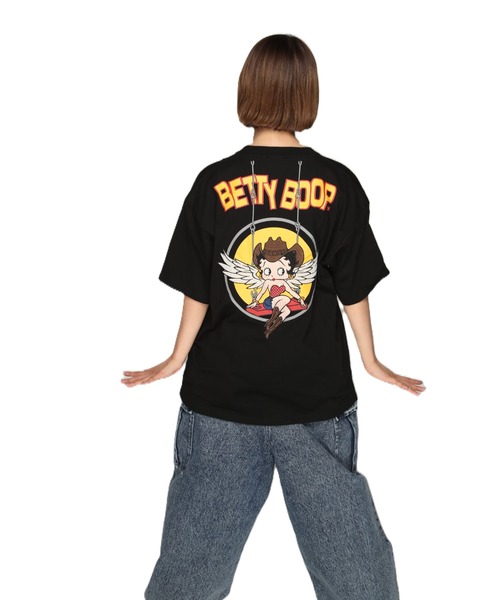 BETTY BOOP（ベティ・ブープ）の「LOWBLOW KNUCKLE / ローブローナックル / BETTY BOOP / ブランコに乗った天使のBETTY Tシャツ (M2)（Tシャツ/カットソー・メンズ・ホワイト/ピンク/ブラック・M/L/XL/XXL）」の12枚目の写真