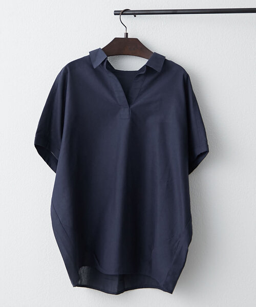 Remind me and forever(リマインドミーアンドフォーエバー)の「【10色展開!】シンプルで使いやすいのに大人高見え!リネン混スキッパーシャツ(シャツ/ブラウス・レディース・その他1/その他2/その他3/その他5/ネイビー/その他6/オフホワイト/その他4/モカ/ブラック・FREE)」の4枚目の写真