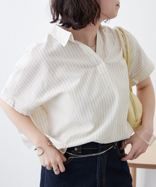 Remind me and forever(リマインドミーアンドフォーエバー)の「【10色展開!】シンプルで使いやすいのに大人高見え!リネン混スキッパーシャツ(シャツ/ブラウス・レディース・その他1/その他2/その他3/その他5/ネイビー/その他6/オフホワイト/その他4/モカ/ブラック・FREE)」の17枚目の写真