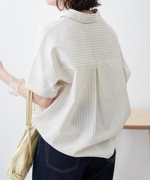 Remind me and forever(リマインドミーアンドフォーエバー)の「【10色展開!】シンプルで使いやすいのに大人高見え!リネン混スキッパーシャツ(シャツ/ブラウス・レディース・その他1/その他2/その他3/その他5/ネイビー/その他6/オフホワイト/その他4/モカ/ブラック・FREE)」の20枚目の写真
