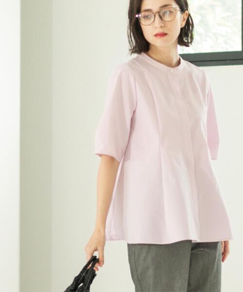 OPAQUE.CLIP（オペークドットクリップ）の「サッカーストライプペプラムブラウス【吸水速乾/イージーアイロン/洗濯機洗い可】（シャツ/ブラウス・レディース・ホワイト系3/ブラック/ベビーピンク・38/40/36/42）」の13枚目の写真