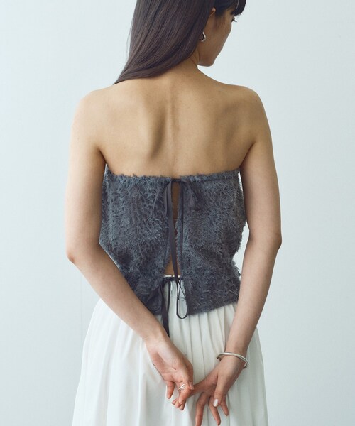 CODE A(コードエー)の「Ribbon Tulle Duo(Tシャツ/カットソー・レディース・グレー/ホワイト・00)」の4枚目の写真