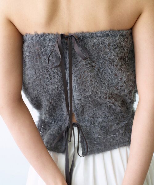 CODE A(コードエー)の「Ribbon Tulle Duo(Tシャツ/カットソー・レディース・グレー/ホワイト・00)」の5枚目の写真