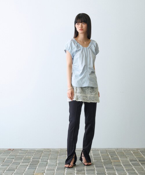 CODE A(コードエー)の「Ribbon Tulle Duo(Tシャツ/カットソー・レディース・グレー/ホワイト・00)」の9枚目の写真