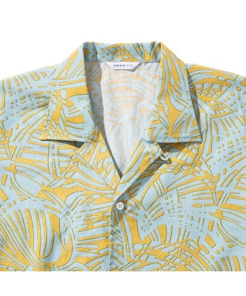 Sandinista(サンディニスタ)の「SANDINISTA Patterned Open Collar S/S Shirt (MINT) (サンディニスタ パターン オープンカラー ショートスリーブシャツ)(シャツ/ブラウス・メンズ・ミント・MEDIUM/LARGE)」の4枚目の写真