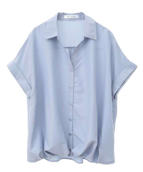 SOFFITTO（ソフィット）の「タケノコタックデザイン半袖ブラウス(取り扱い店舗限定)（シャツ/ブラウス・レディース・グレイッシュブルー/ブラック/グレイッシュベージュ・FREE）」の3枚目の写真