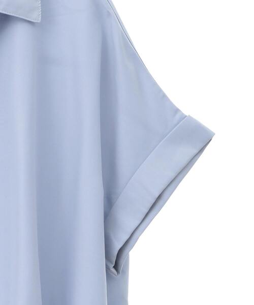 SOFFITTO（ソフィット）の「タケノコタックデザイン半袖ブラウス(取り扱い店舗限定)（シャツ/ブラウス・レディース・グレイッシュブルー/ブラック/グレイッシュベージュ・FREE）」の7枚目の写真