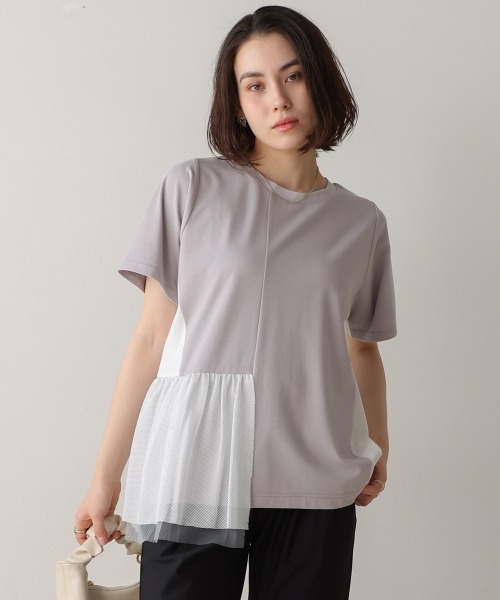 Bou Jeloud(ブージュルード)の「裾メッシュ切替プルオーバー(Tシャツ/カットソー・レディース・ライトグレー/ブラック/オフホワイト・FREE)」の16枚目の写真