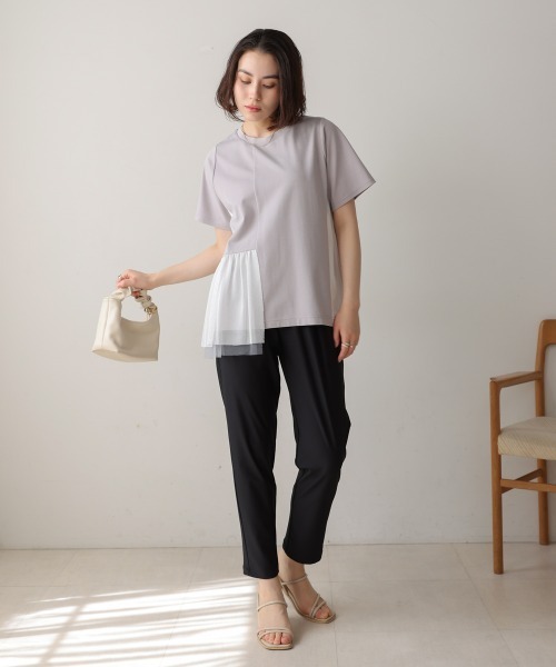 Bou Jeloud(ブージュルード)の「裾メッシュ切替プルオーバー(Tシャツ/カットソー・レディース・ライトグレー/ブラック/オフホワイト・FREE)」の17枚目の写真