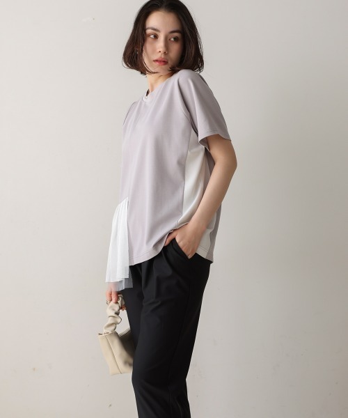 Bou Jeloud(ブージュルード)の「裾メッシュ切替プルオーバー(Tシャツ/カットソー・レディース・ライトグレー/ブラック/オフホワイト・FREE)」の18枚目の写真