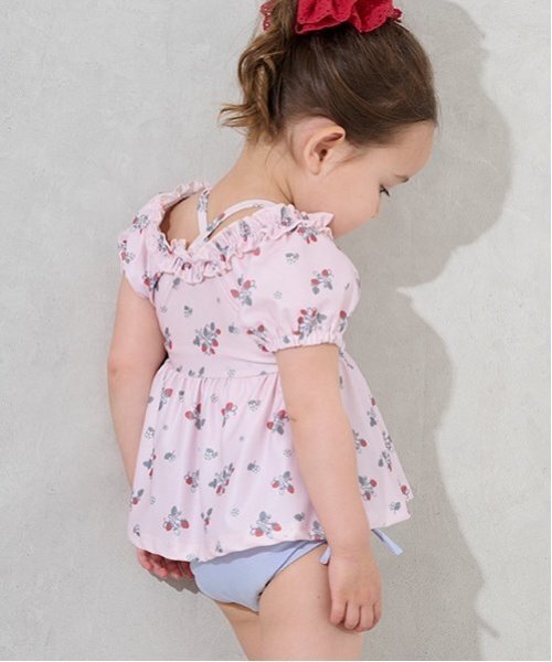 petit main(プティマイン)の「【WEB限定】【SWIM】パフスリーブタンキニ(水着・キッズ・アイボリー/ネイビー/ライトピンク/ピンク・130cm/120cm/90cm/100cm/110cm/80cm)」の6枚目の写真