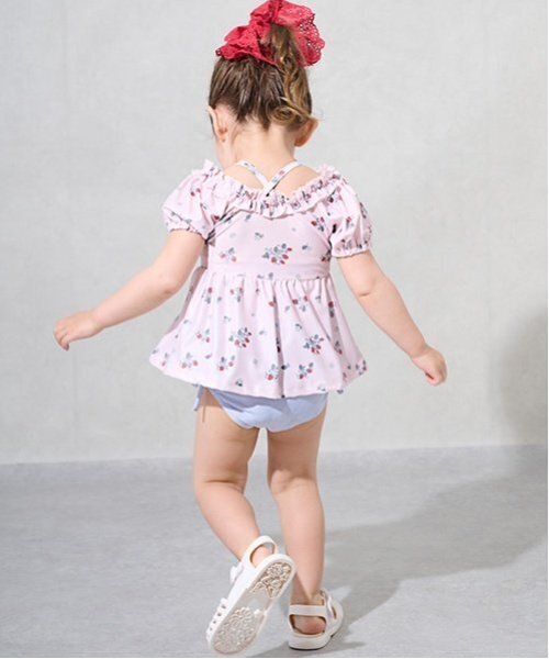 petit main(プティマイン)の「【WEB限定】【SWIM】パフスリーブタンキニ(水着・キッズ・アイボリー/ネイビー/ライトピンク/ピンク・130cm/120cm/90cm/100cm/110cm/80cm)」の8枚目の写真