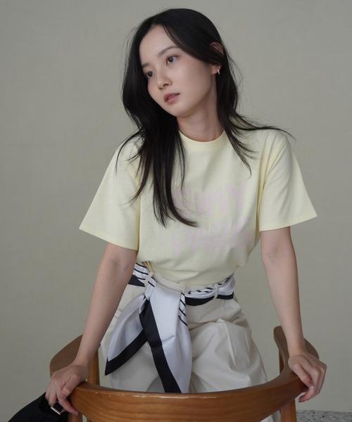 ペンキ風ロゴEIMY PARIS Tシャツ（Tシャツ/カットソー）｜eimy