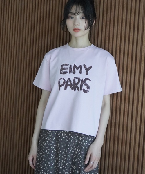 エイミーイストワール eimy istoire ペンキ風ロゴEIMY PARIS Tシャツ （WHITE） ペンキ風ロゴEIMY PARIS Tシャツ（Tシャツ/カットソー）｜eimy