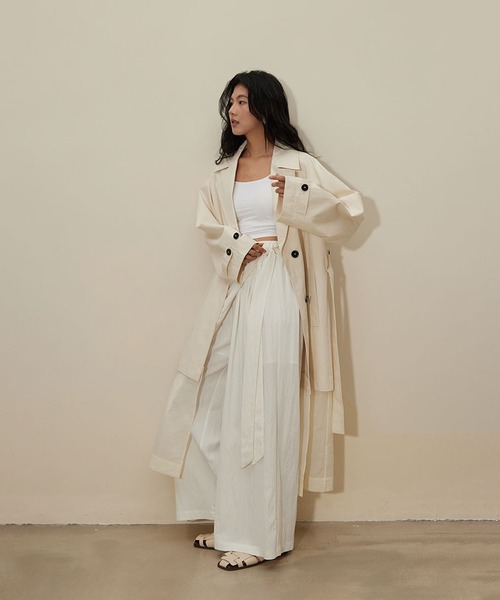 DECADE CLASSIC（ディケイド クラシック）の「DECADE CLASSIC アシンメトリー ワイドレッグパンツ（その他パンツ・レディース・ブラック/オフホワイト/ライトグレー・FREE）」の6枚目の写真