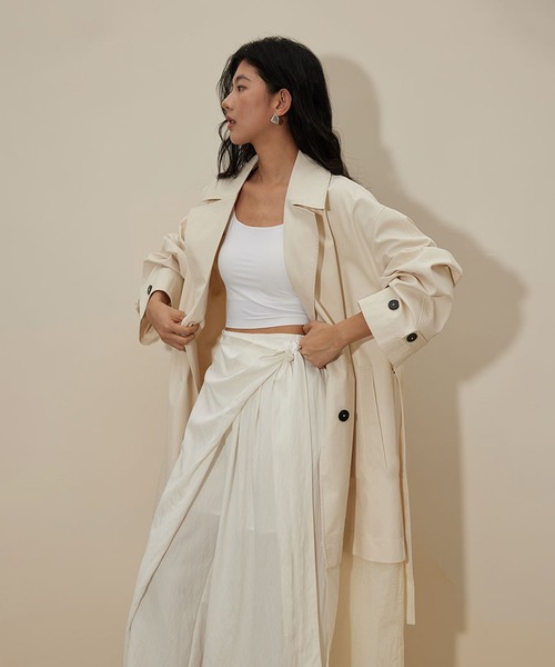 DECADE CLASSIC（ディケイド クラシック）の「DECADE CLASSIC アシンメトリー ワイドレッグパンツ（その他パンツ・レディース・ブラック/オフホワイト/ライトグレー・FREE）」の8枚目の写真