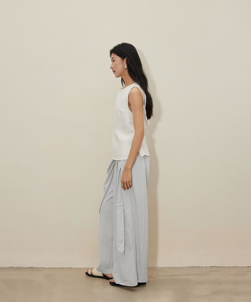 DECADE CLASSIC（ディケイド クラシック）の「DECADE CLASSIC アシンメトリー ワイドレッグパンツ（その他パンツ・レディース・ブラック/オフホワイト/ライトグレー・FREE）」の16枚目の写真