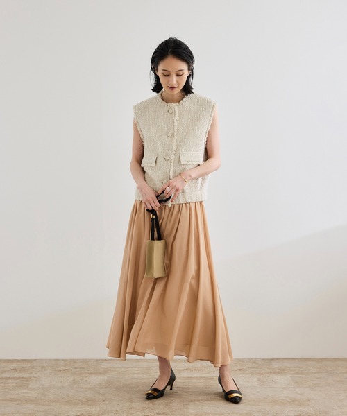 ROPE'（ロペ）の「【洗える】コットンシルクスカート（スカート・レディース・ベージュ/ブラック/ターコイズブルー・FREE）」の9枚目の写真