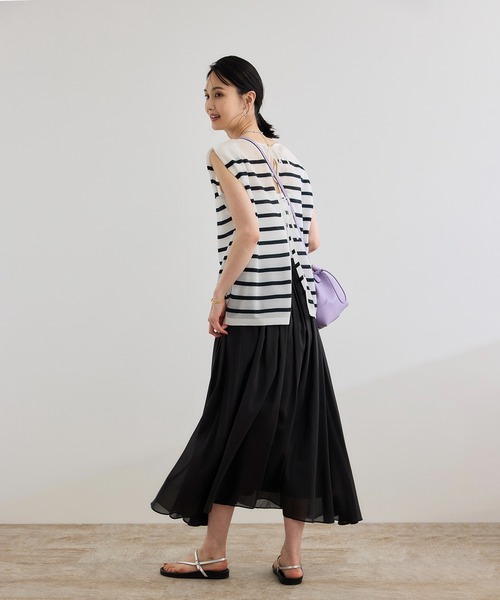 ROPE'（ロペ）の「【洗える】コットンシルクスカート（スカート・レディース・ベージュ/ブラック/ターコイズブルー・FREE）」の6枚目の写真