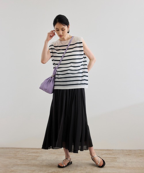 ROPE'（ロペ）の「【洗える】コットンシルクスカート（スカート・レディース・ベージュ/ブラック/ターコイズブルー・FREE）」の5枚目の写真