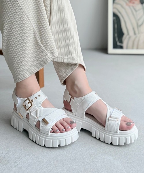 LUGG NAGG(ラグナグ)の「【BOBSON】【厚底】ベルクロスポーツサンダル(サンダル・レディース・ブラック/ベージュ/ホワイト・M/L/LL/S)」の14枚目の写真