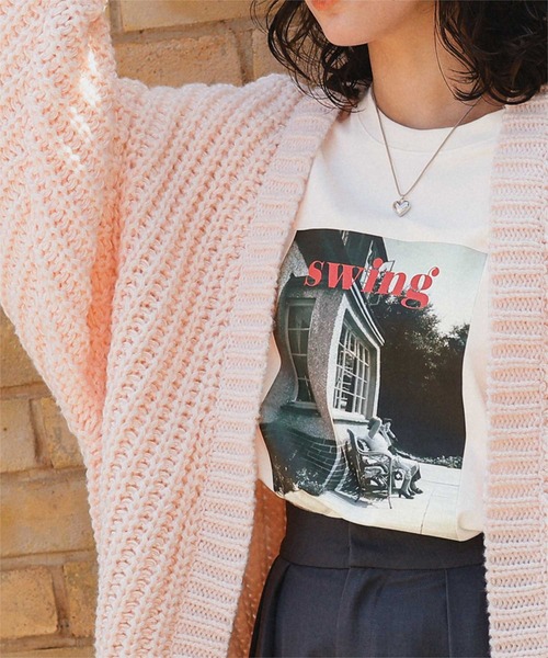 titivate(ティティベイト)の「ヴィンテージライクフォトプリントロングスリーブTシャツ(Tシャツ/カットソー・レディース・ホワイト系その他2/オフホワイト/ホワイト系その他/チャコール・M/S)」の6枚目の写真