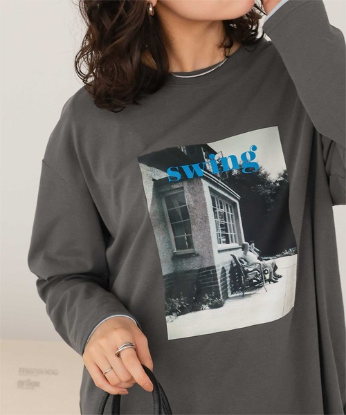 titivate(ティティベイト)の「ヴィンテージライクフォトプリントロングスリーブTシャツ(Tシャツ/カットソー・レディース・ホワイト系その他2/オフホワイト/ホワイト系その他/チャコール・M/S)」の18枚目の写真