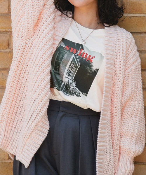 titivate(ティティベイト)の「ヴィンテージライクフォトプリントロングスリーブTシャツ(Tシャツ/カットソー・レディース・ホワイト系その他2/オフホワイト/ホワイト系その他/チャコール・M/S)」の8枚目の写真